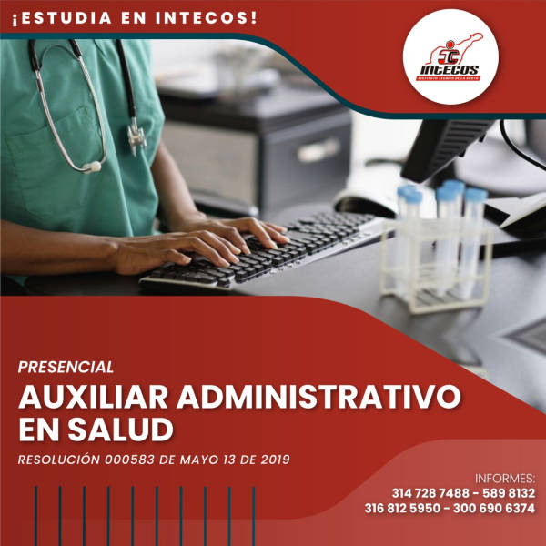 Carrera técnica de Auxiliar administrativo en salud de INTECOS Valledupar