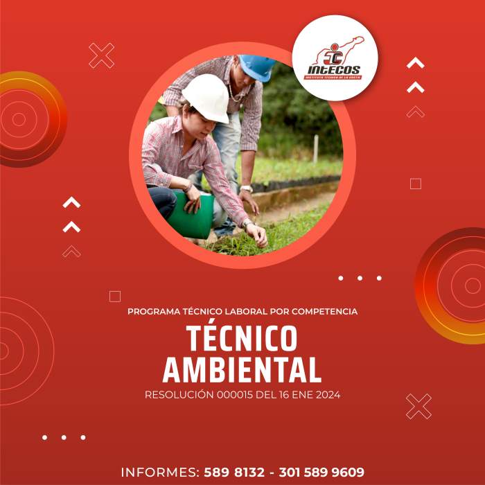 Carrera técnica de Técnico ambiental de INTECOS Valledupar