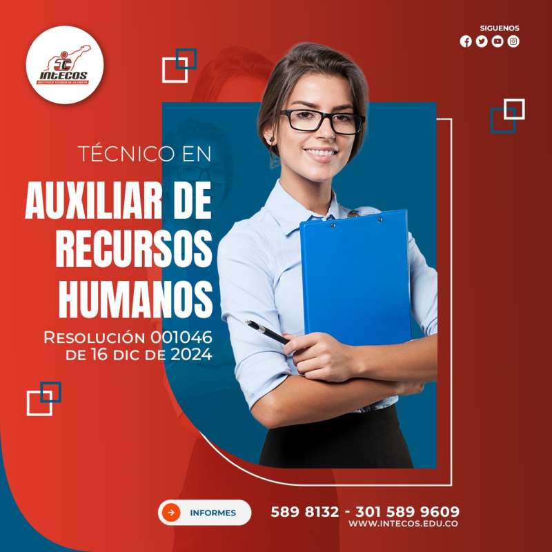 Carrera técnica en Auxiliar de Recursos Humanos de INTECOS Valledupar